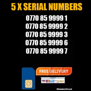 05 x Serial Golden Numbers O2 Network – Best For Company/Business- SN-04