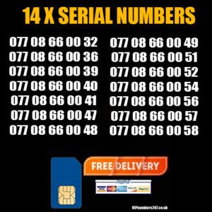 14x Serial Golden Numbers O2 Network – Best For Company/Business- SN-11