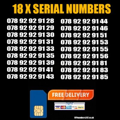 18x Serial Golden Numbers O2 Network – Best For Company/Business- SN-25