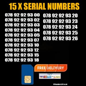 15x Serial Golden Numbers O2 Network – Best For Company/Business- SN-27