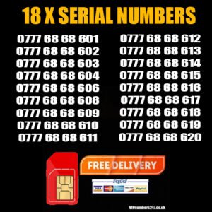18 x Serial Golden Numbers VODAFONE Network – Best For Company/Business- SN-32