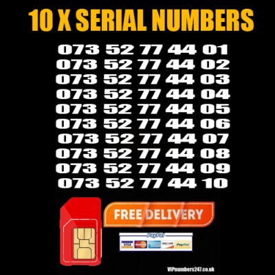 10 x Serial Golden Numbers VODAFONE Network – Best For Company/Business- SN-37