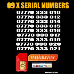 09 x Serial Golden Numbers VODAFONE Network – Best For Company/Business- SN-38