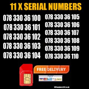 11 x Serial Golden Numbers VODAFONE Network – Best For Company/Business- SN-39